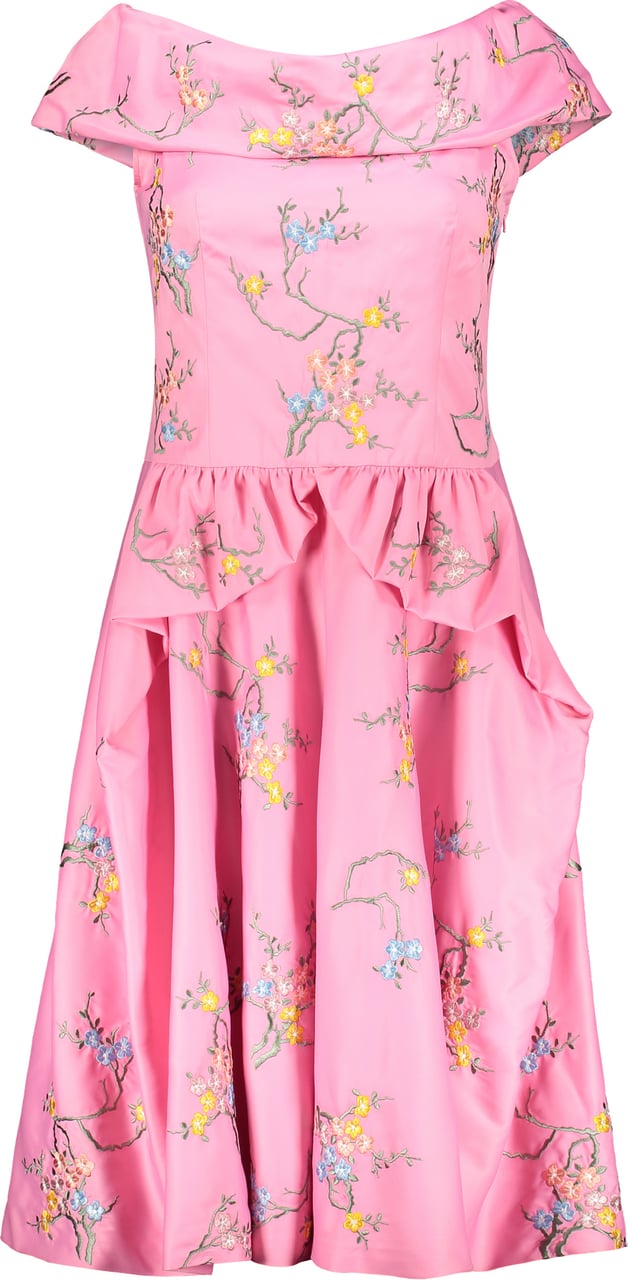 Moschino Dress with floral embroidery Roze