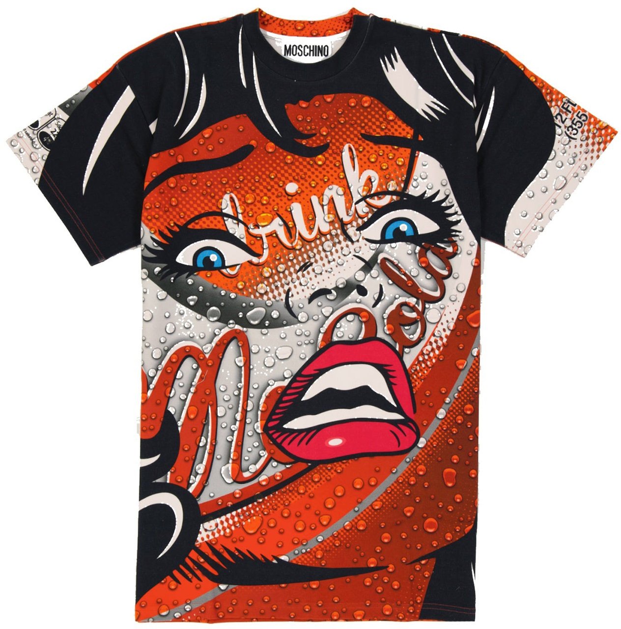 Moschino Moschino Couture Printed Cotton Mini Dress Oranje