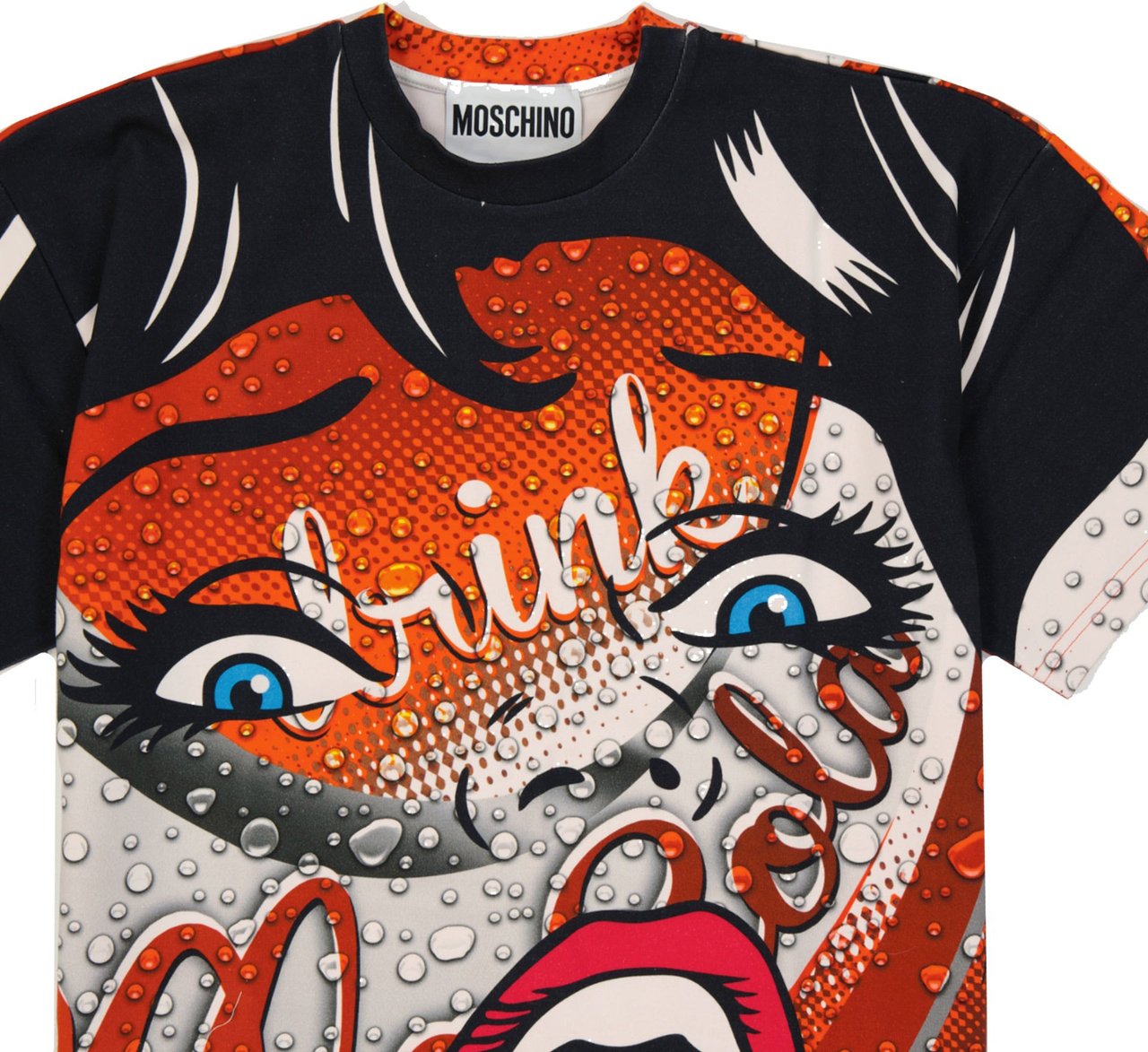 Moschino Moschino Couture Printed Cotton Mini Dress Oranje