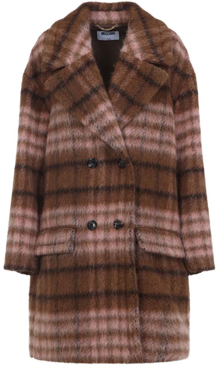 Moschino Coats Multi Brown Bruin