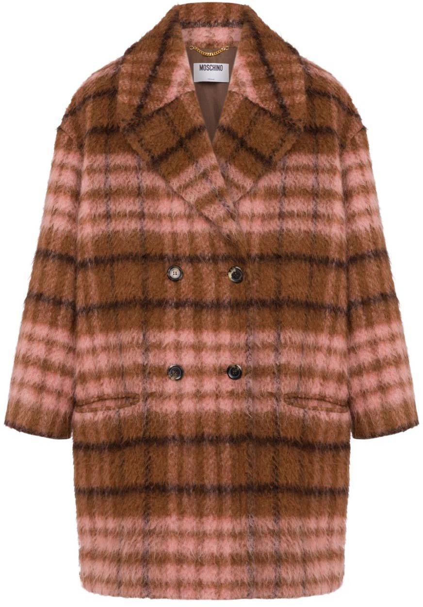 Moschino Coats Multi Brown Bruin