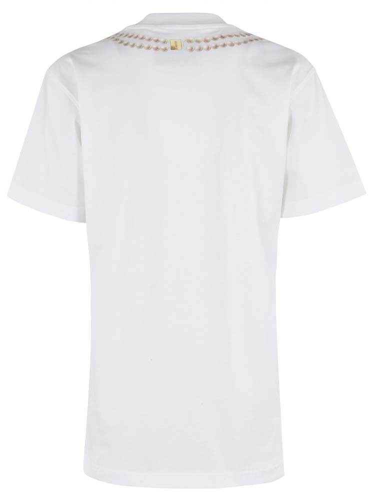 Moschino Oversized Cotton T-Shirt With Playful Croissant Print Wit