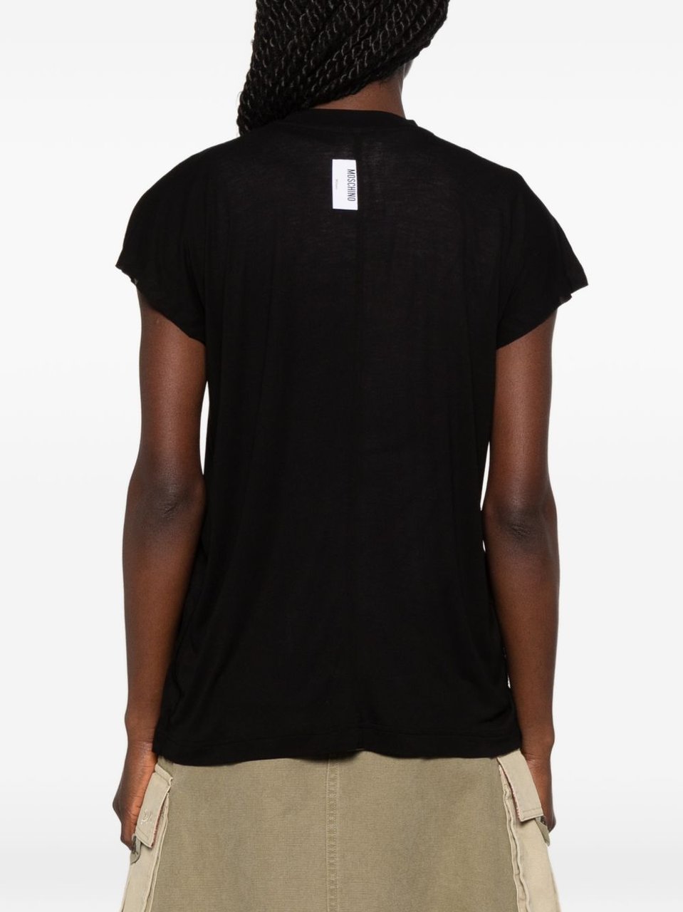 Moschino Black Slub Textured Top Zwart