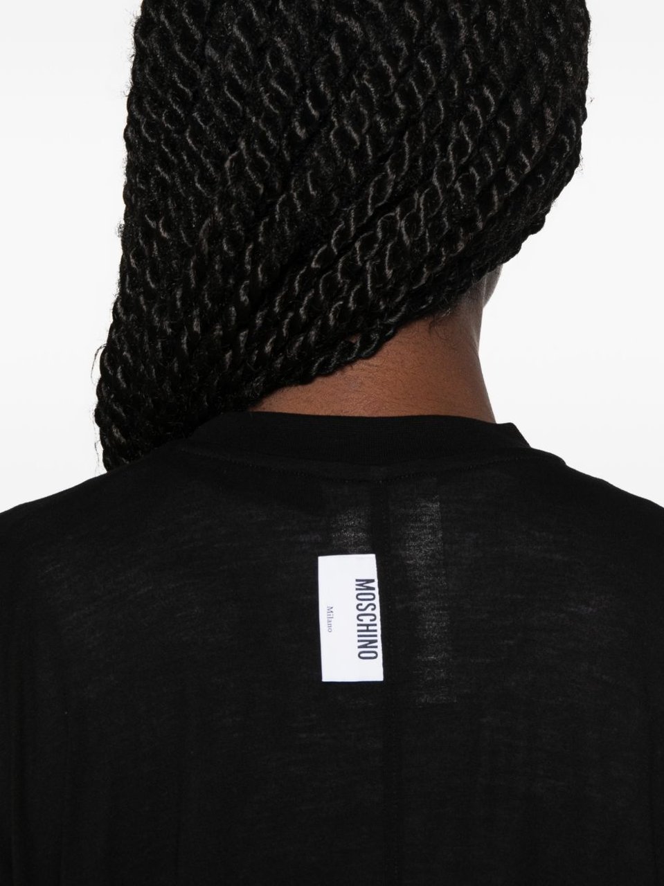 Moschino Black Slub Textured Top Zwart