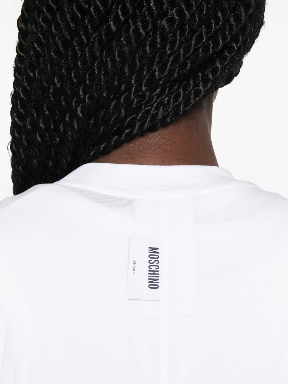 Moschino White Soft Viscose Round Neck T-Shirt Wit
