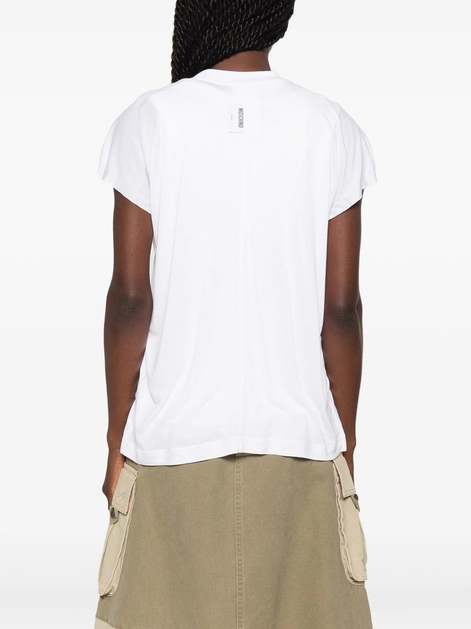 Moschino White Soft Viscose Round Neck T-Shirt Wit