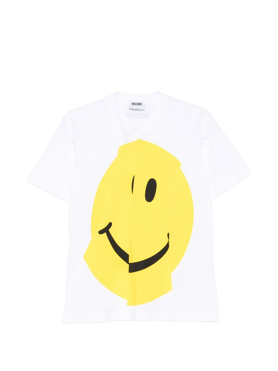 Moschino White Graphic Print Short Sleeve Top Wit