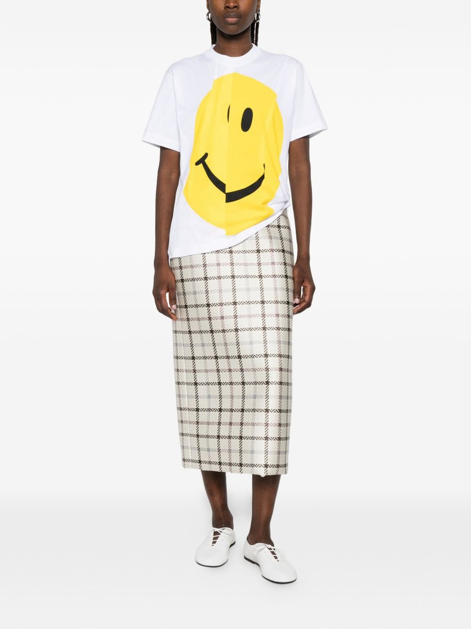 Moschino White Graphic Print Short Sleeve Top Wit