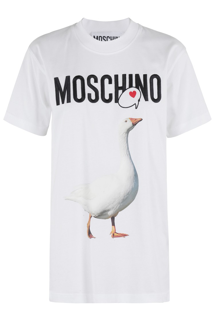 Moschino Relaxed-Fit T-Shirt With Playful Duck Graphic Wit