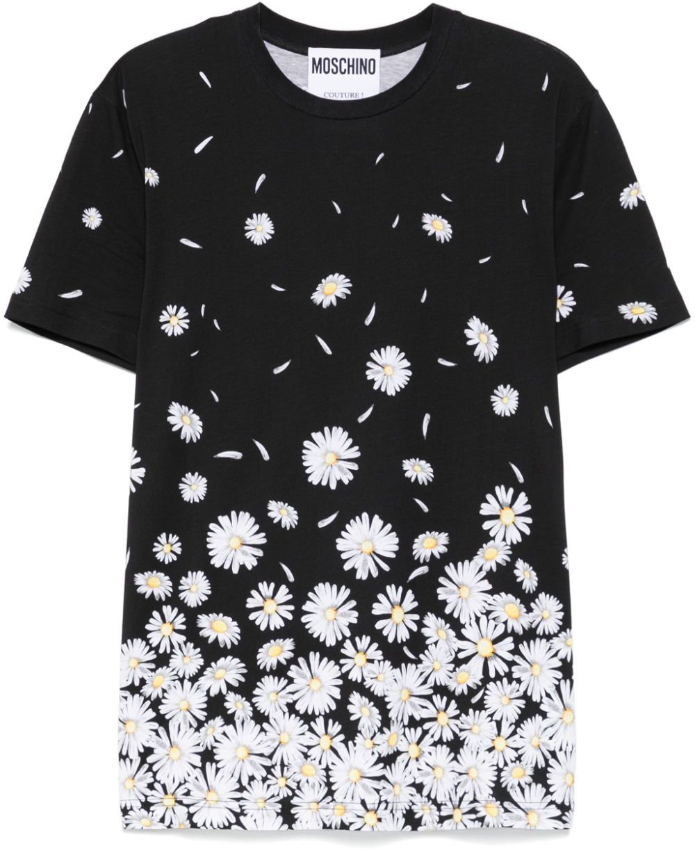 Moschino Short-Sleeve Crew Neck T-Shirt Zwart