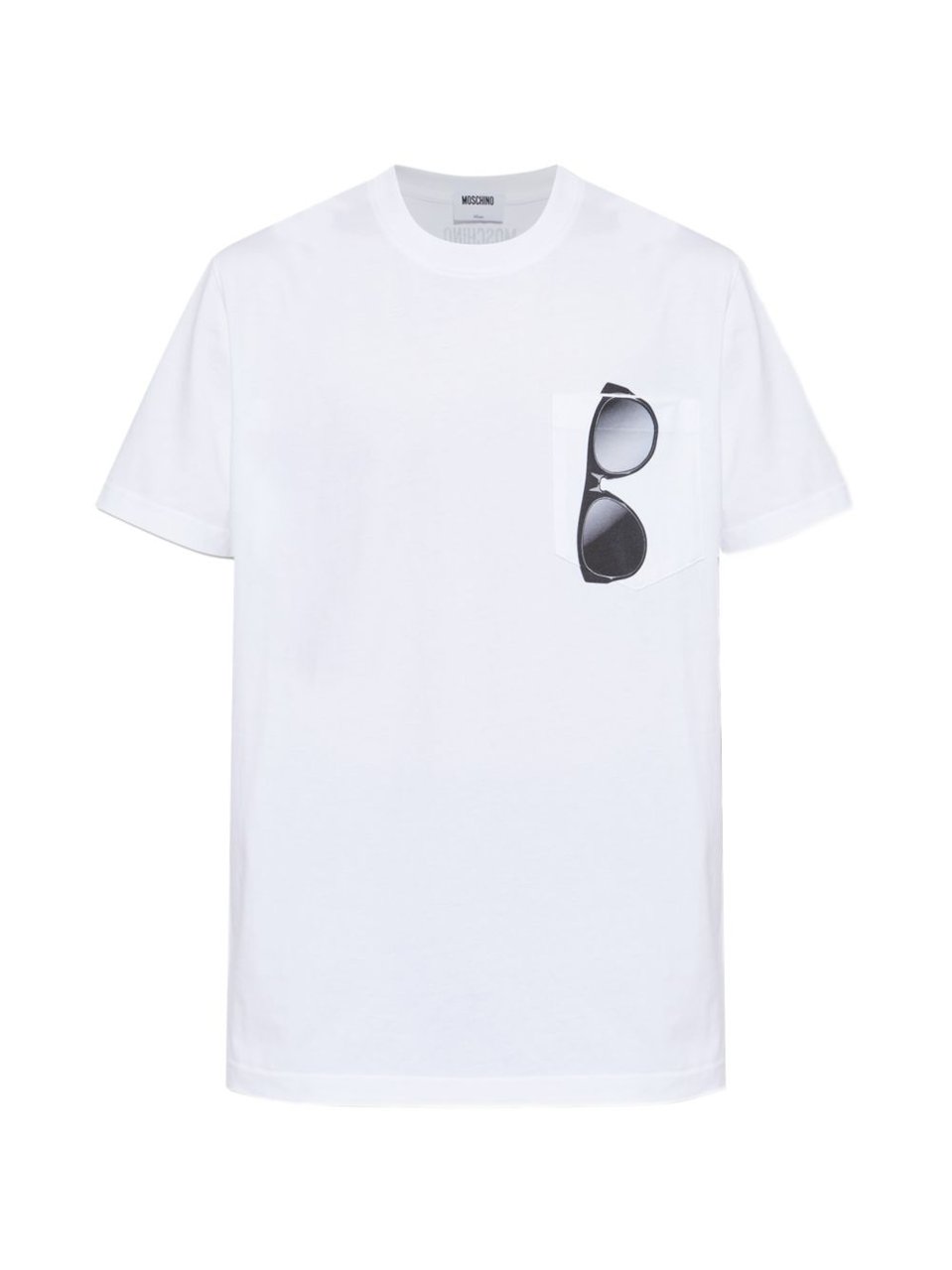Moschino Short-Sleeve T-Shirt with Sunglasses Print and Pocket Wit