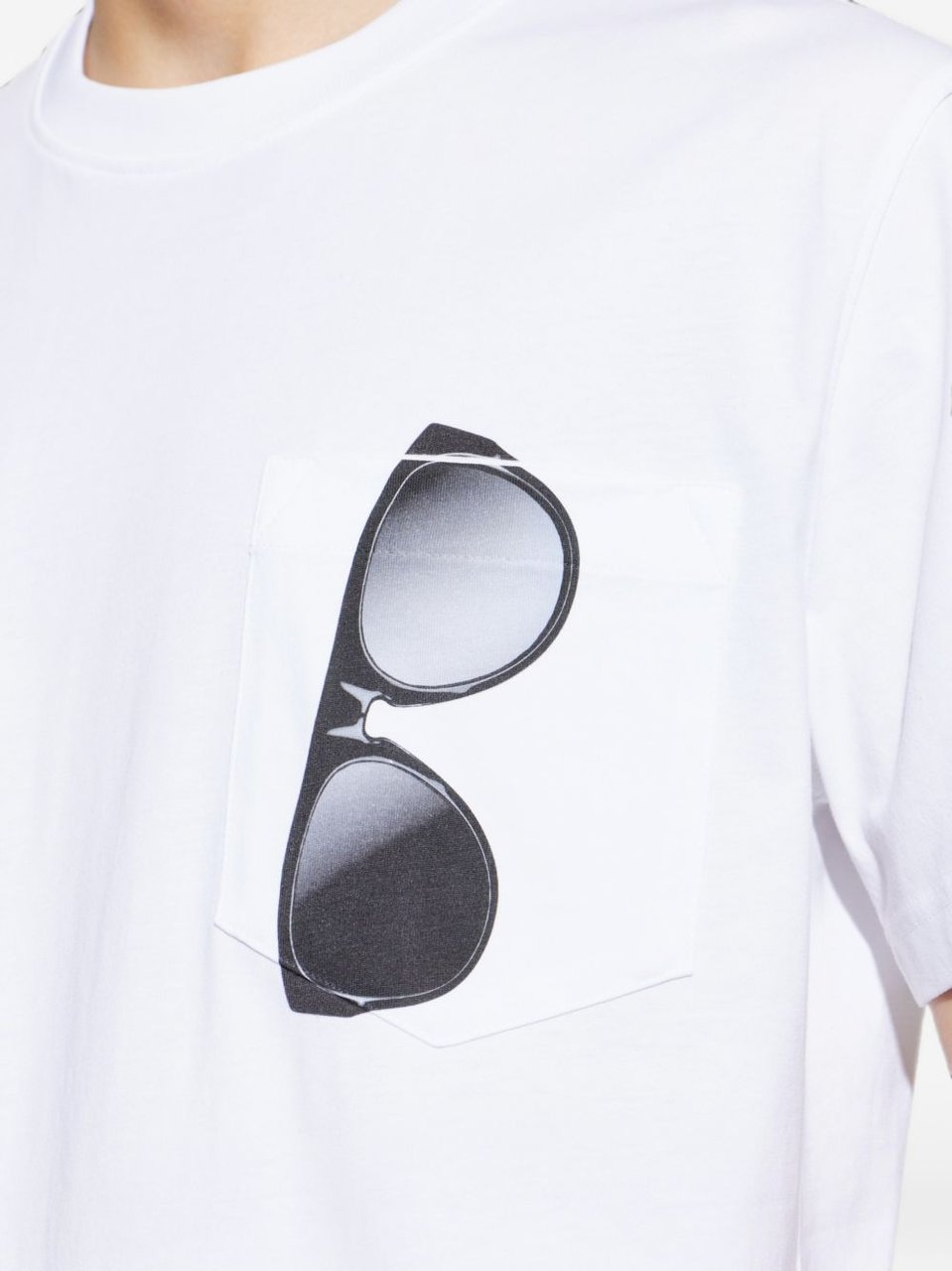 Moschino Short-Sleeve T-Shirt with Sunglasses Print and Pocket Wit