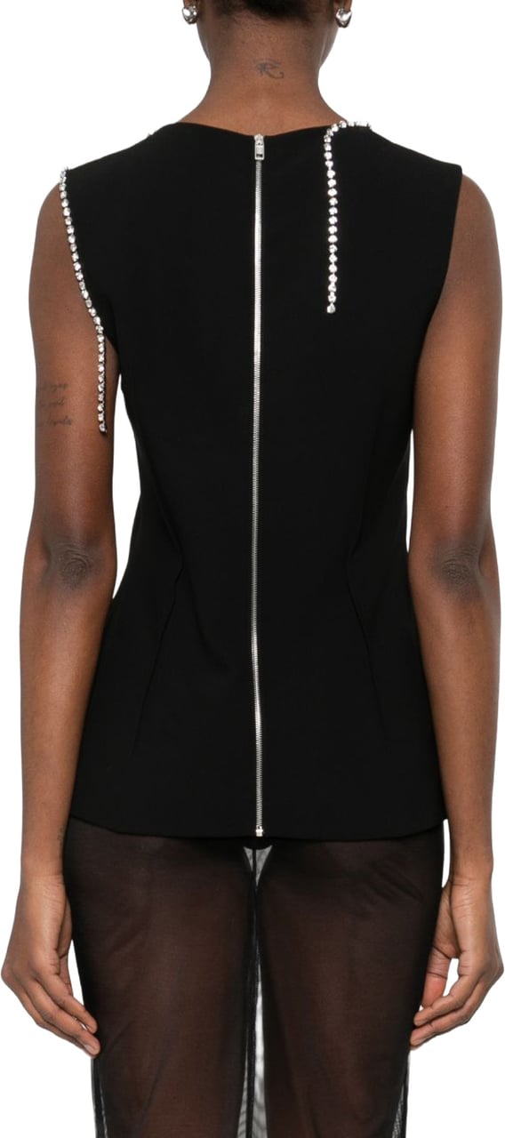 Moschino Black Silk and Nylon Top Zwart