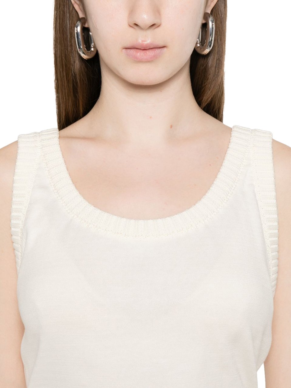 Moschino Beige Sleeveless Tie Top Neutraal