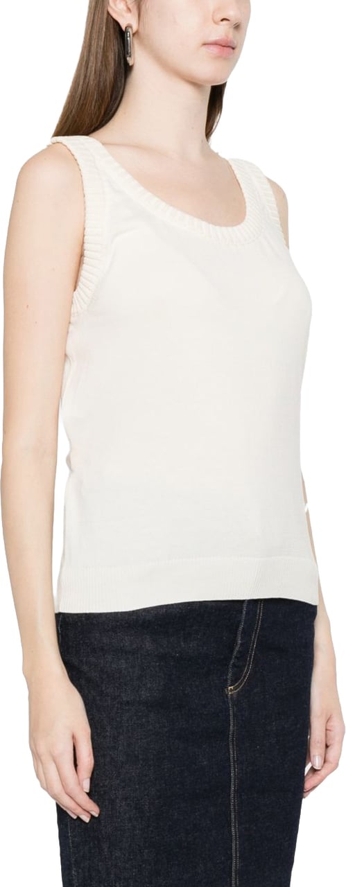 Moschino Beige Sleeveless Tie Top Neutraal