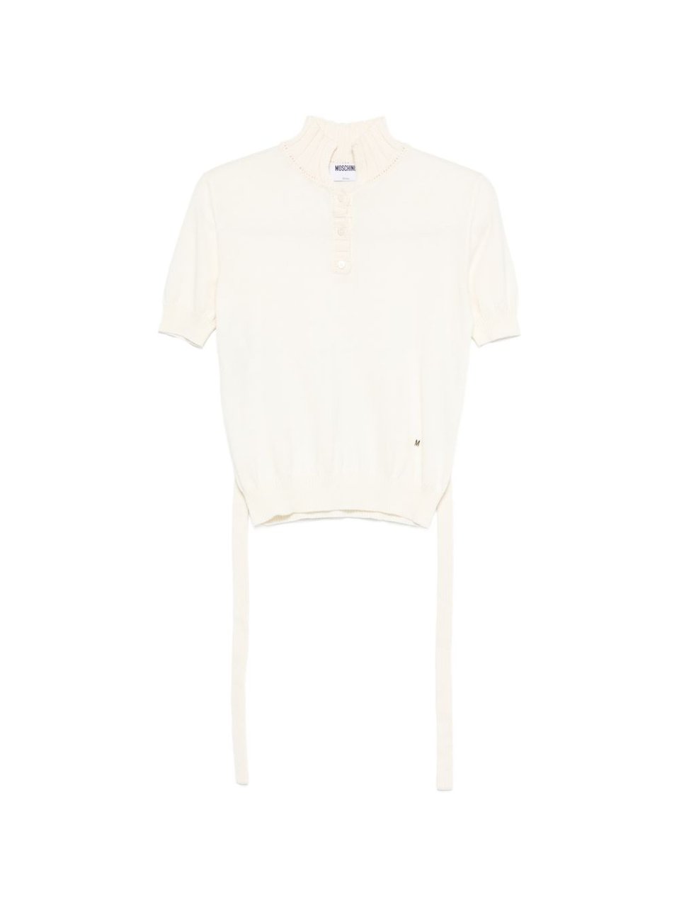 Moschino Beige Button Detail Knit Top Neutraal