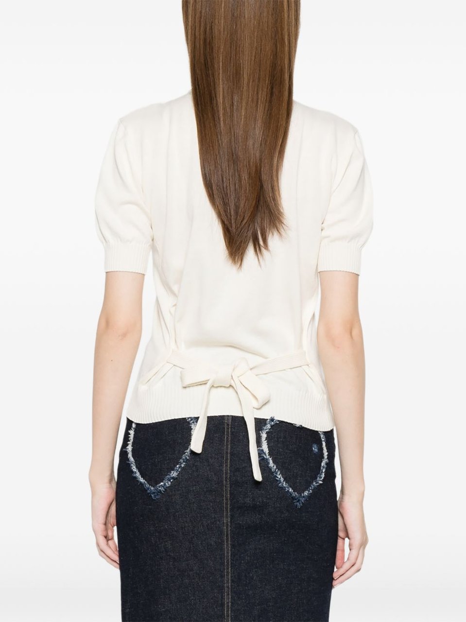 Moschino Beige Button Detail Knit Top Neutraal