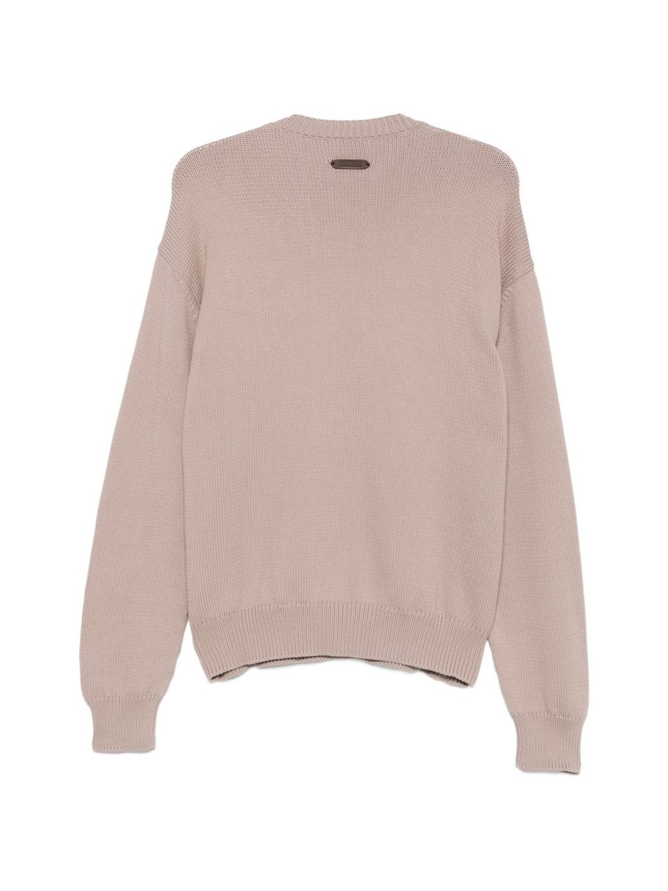 Moschino Knitted Sweater with Heart-Shaped Patch and Ribbed Finish Neutraal