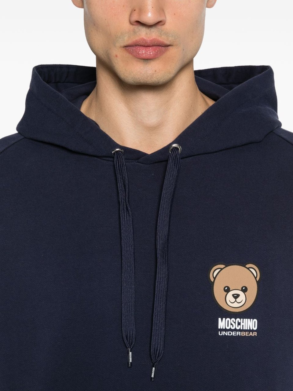 Moschino Blue Silk and Nylon Blend Hoodie Blauw