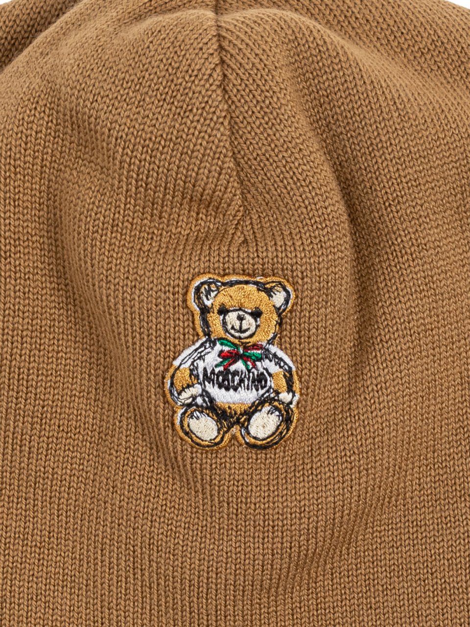 Moschino Teddy Bear Logo Beanie Bruin