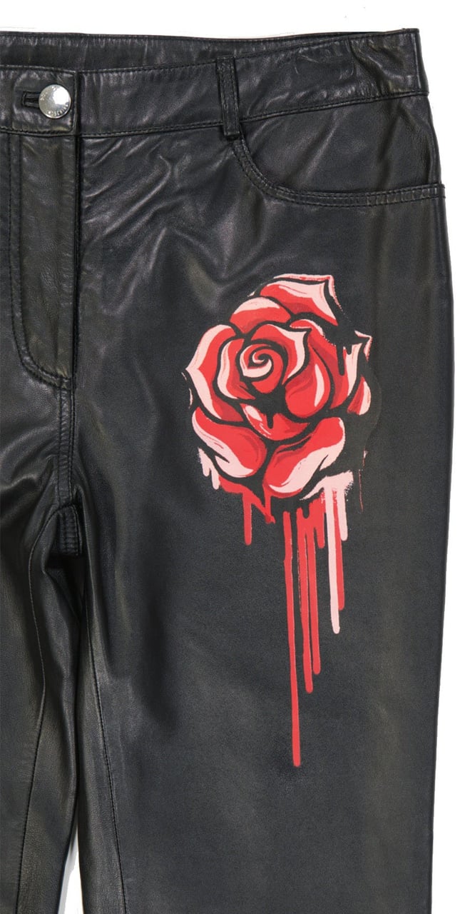 Moschino Boutique Moschino Leather Pants Zwart