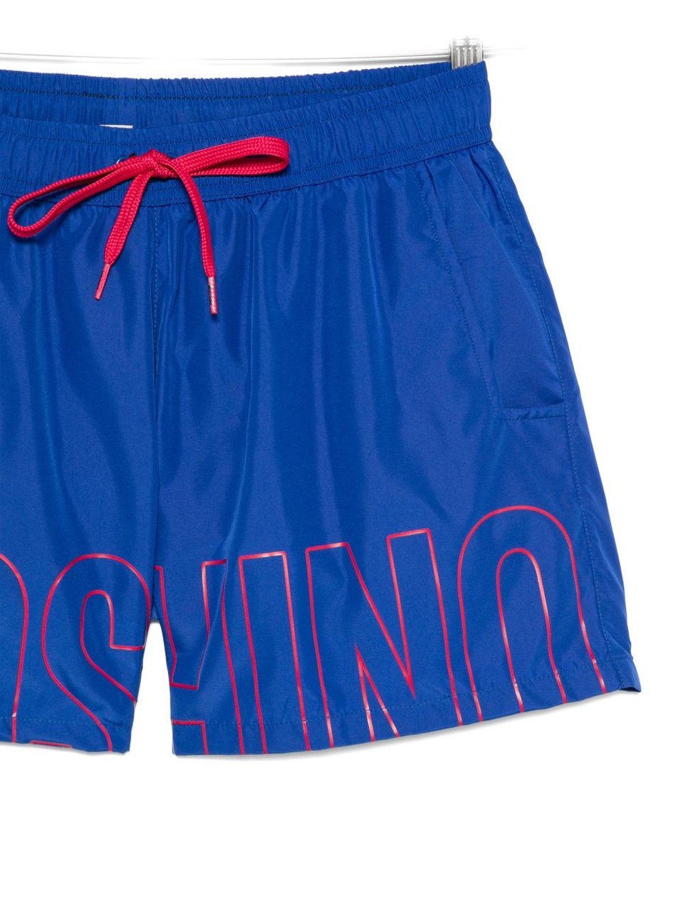Moschino Blue Front Logo Drawstring Swim Shorts Blauw