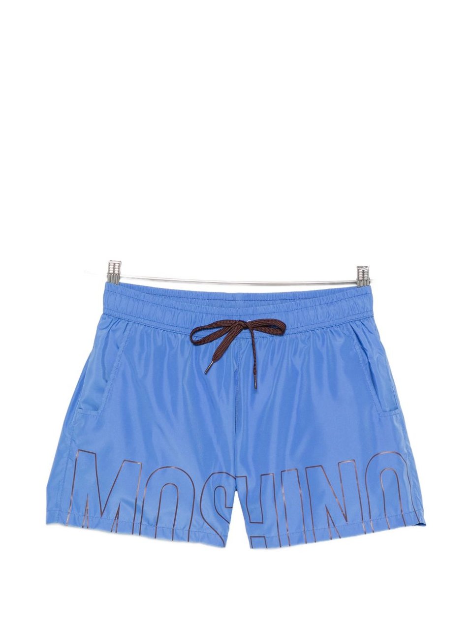 Moschino Blue Logo Print Elasticated Swim Shorts Blauw