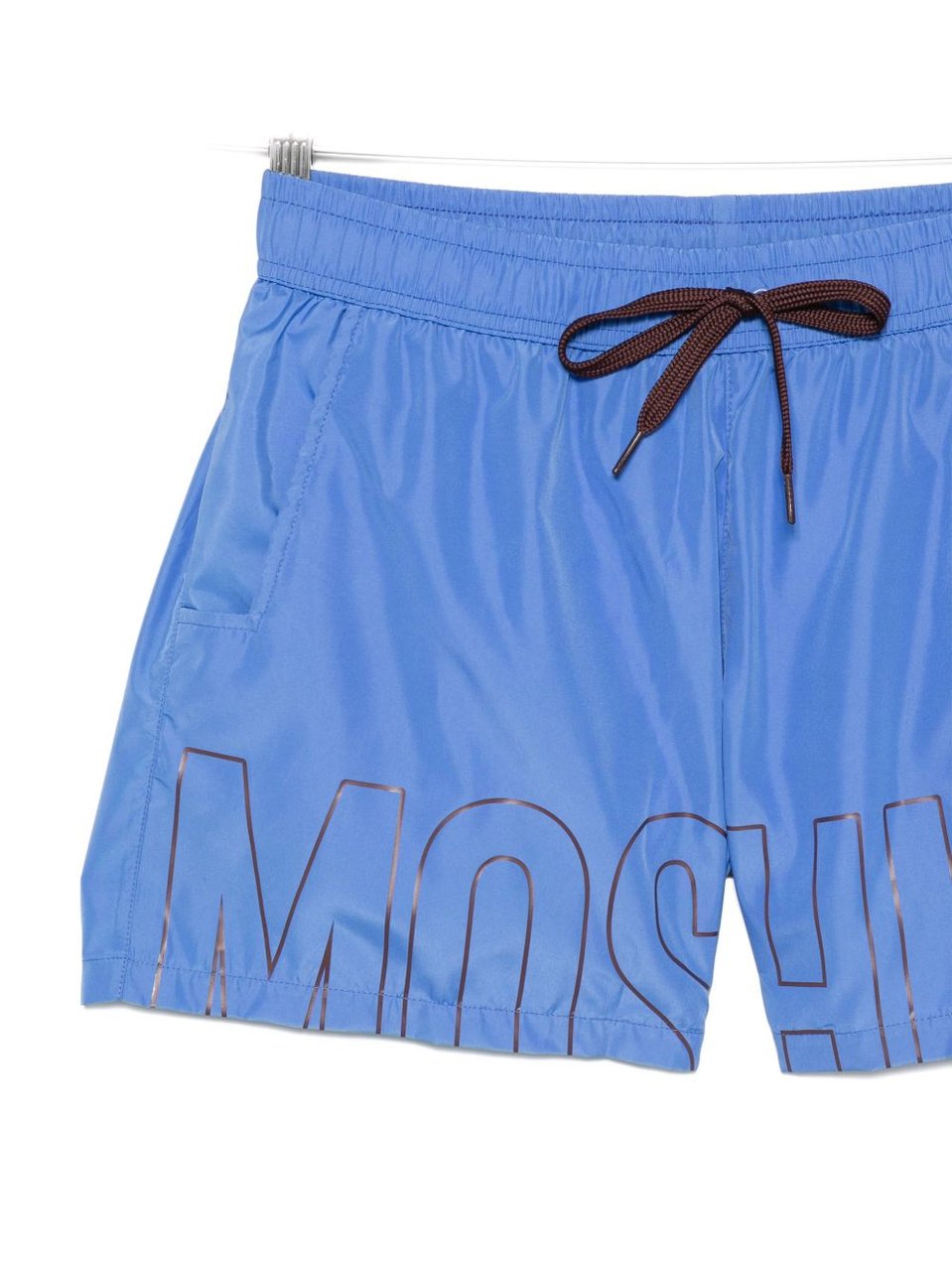 Moschino Blue Logo Print Elasticated Swim Shorts Blauw