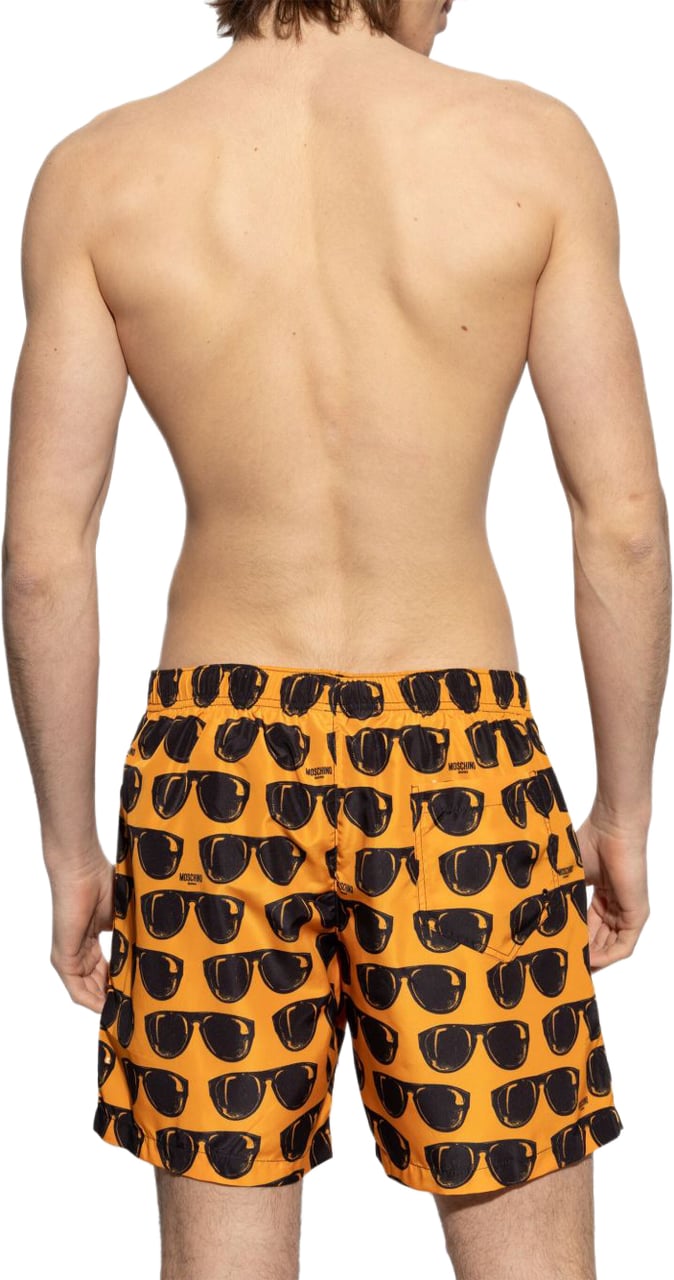 Moschino Amber Orange Swim Shorts Zwart