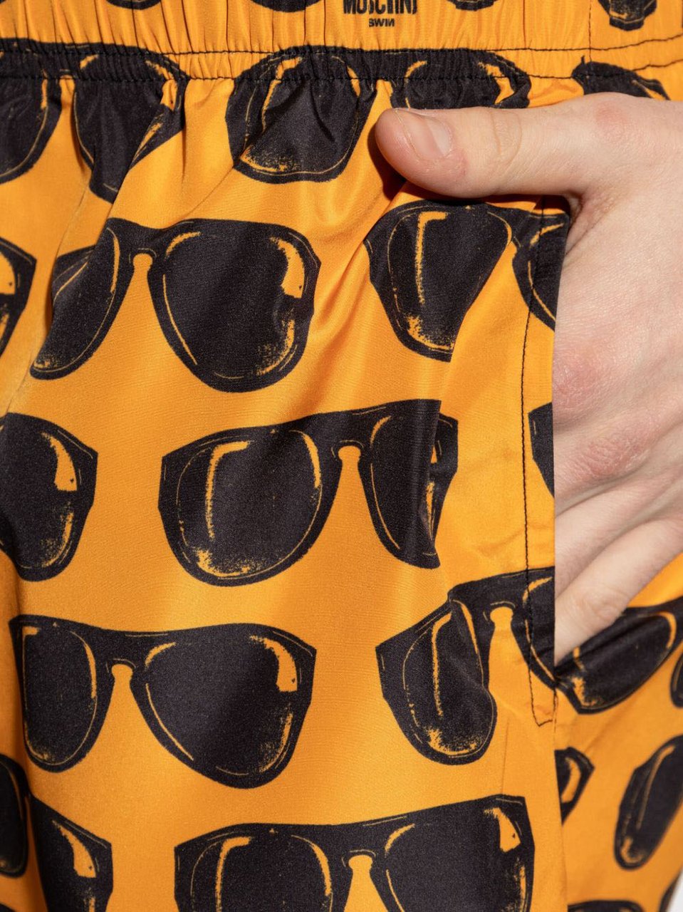 Moschino Amber Orange Swim Shorts Zwart
