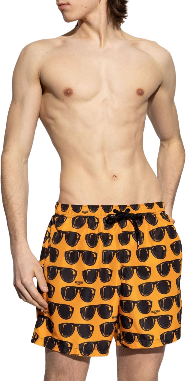 Moschino Amber Orange Swim Shorts Zwart