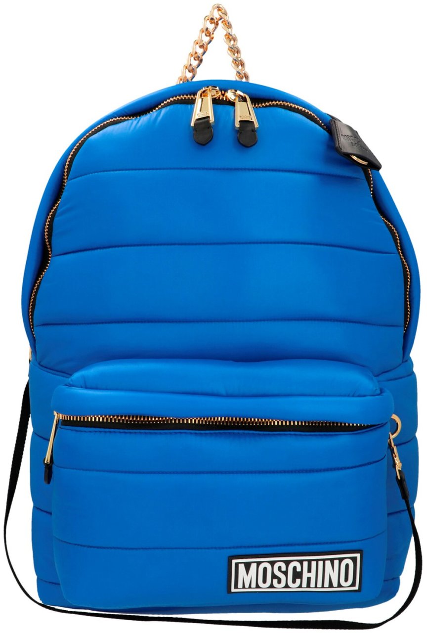 Moschino Quilted Hooded Backpack Blauw