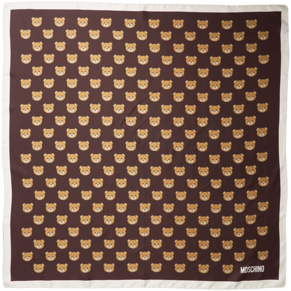 Moschino Foulard made of silk with print Bruin