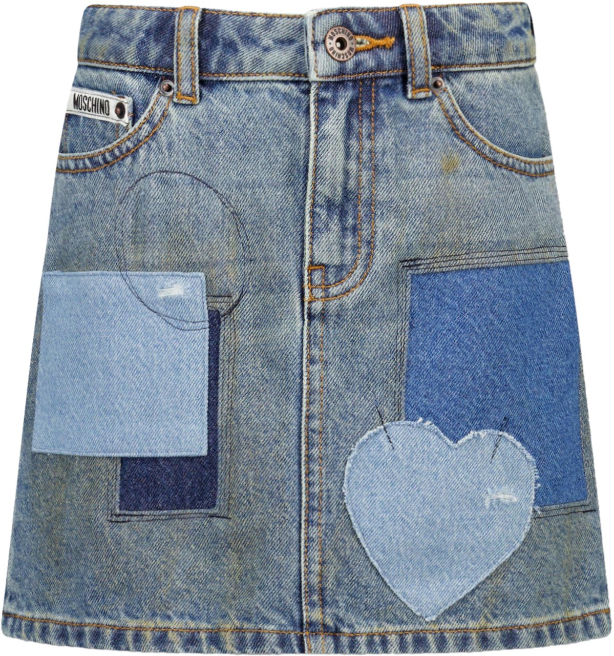 Moschino Moschino Kinder Meisjes Rokje In Jeans Blauw