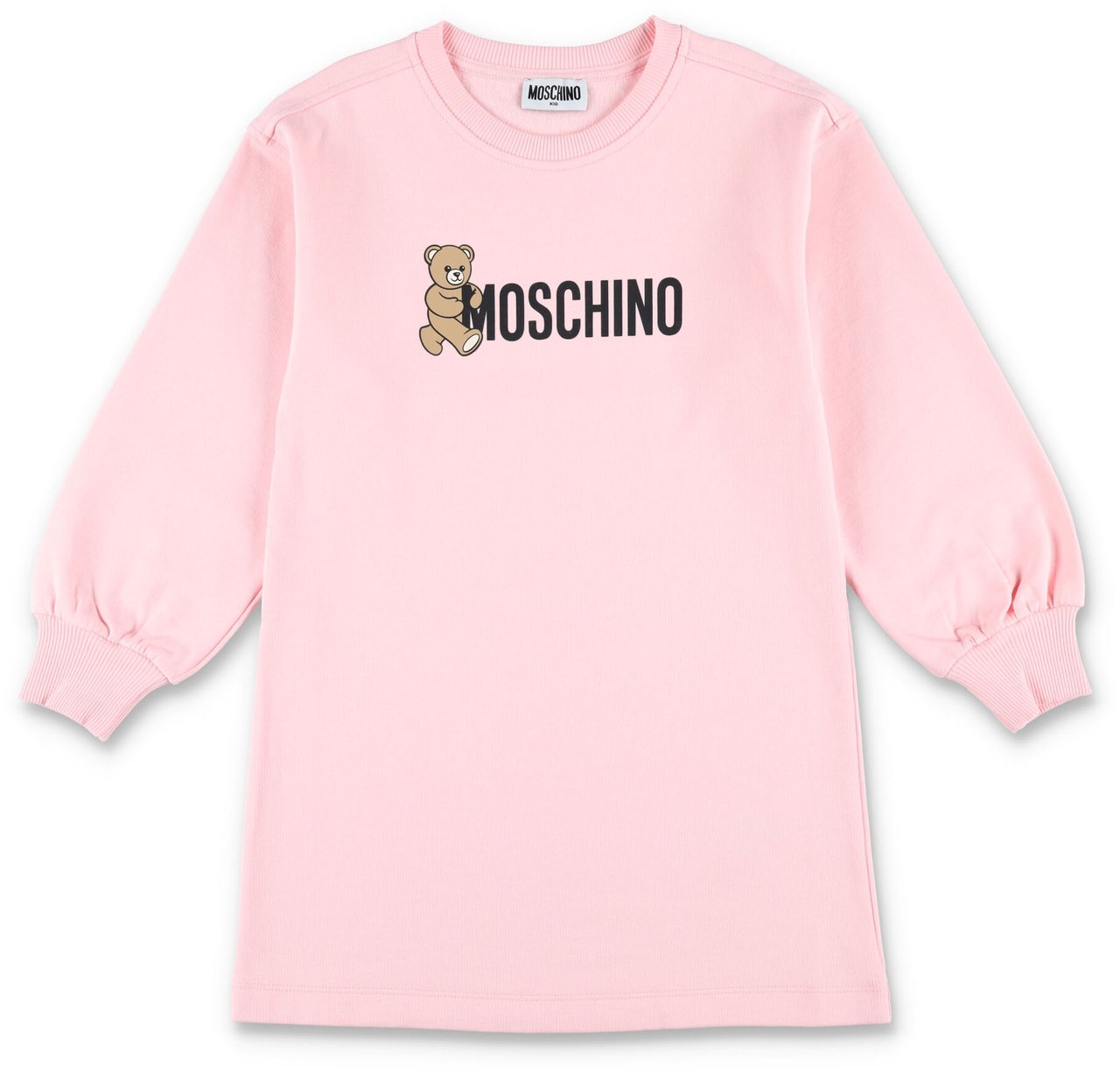 Moschino Over Fleece Dress Logo Rosa Roze