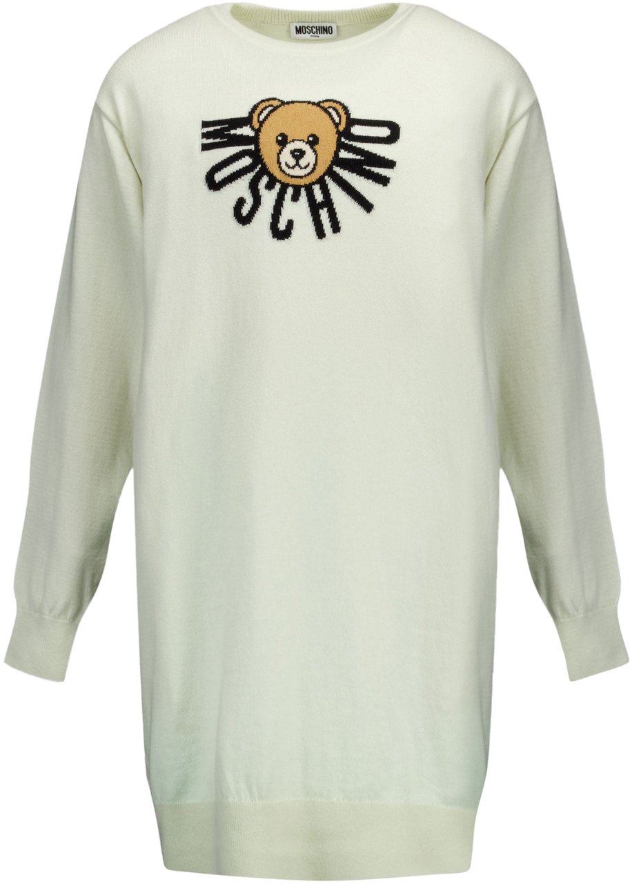 Moschino Moschino Kinder Meisjes Jurk In Off White Wit