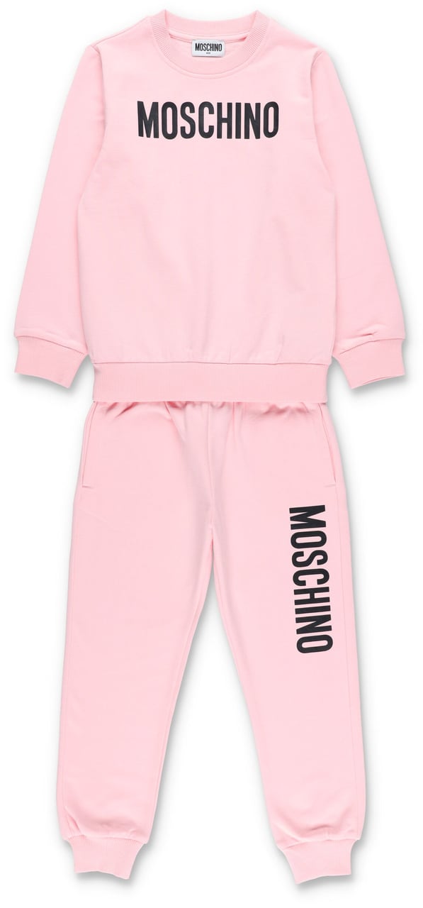 Moschino Set Fleece Hoodie+Jogging Rosa Roze