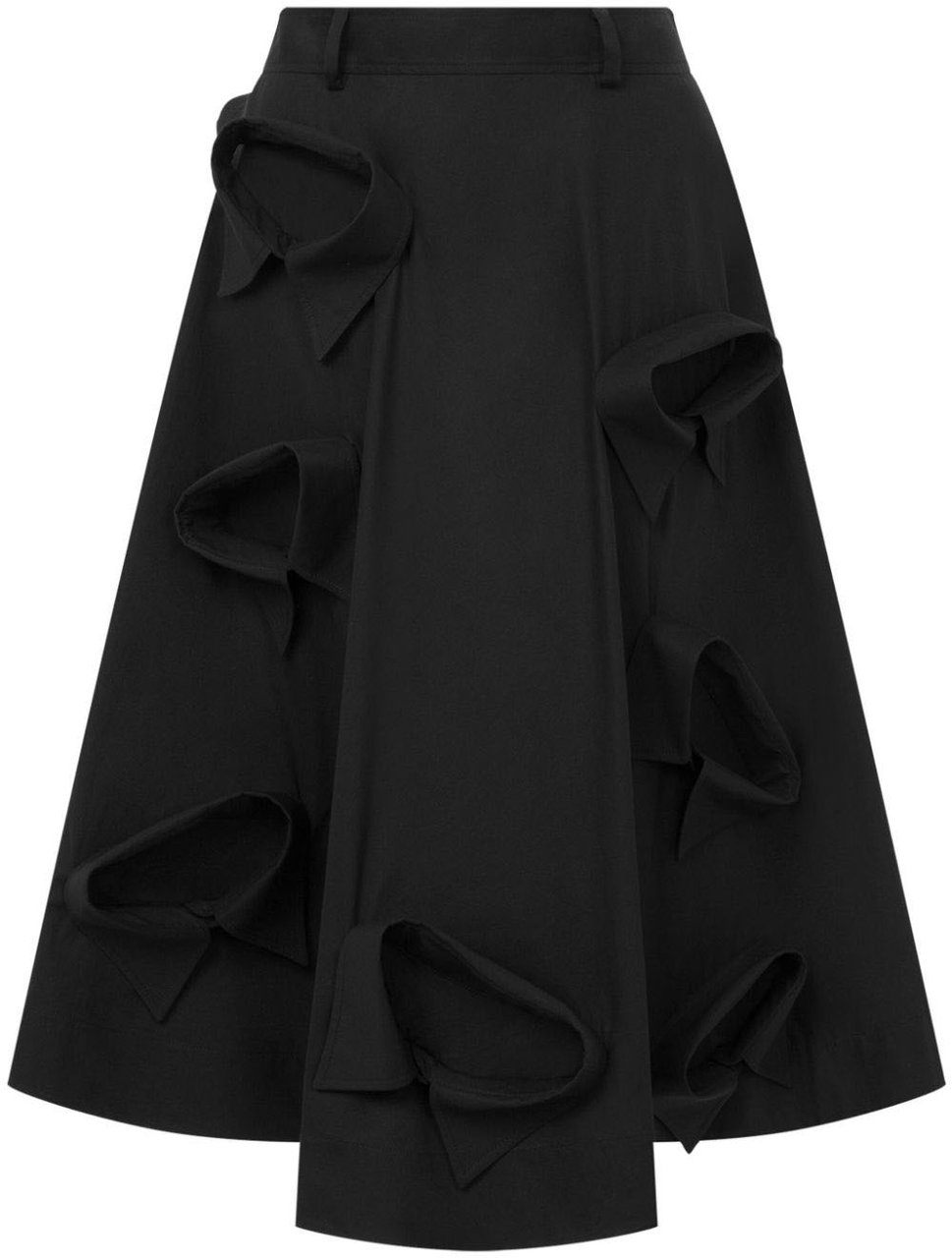 Moschino Knee-Length A-Line Skirt with Sculptural Details Zwart