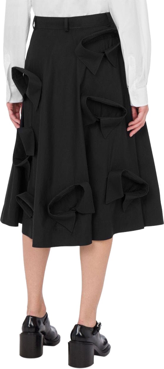 Moschino Knee-Length A-Line Skirt with Sculptural Details Zwart