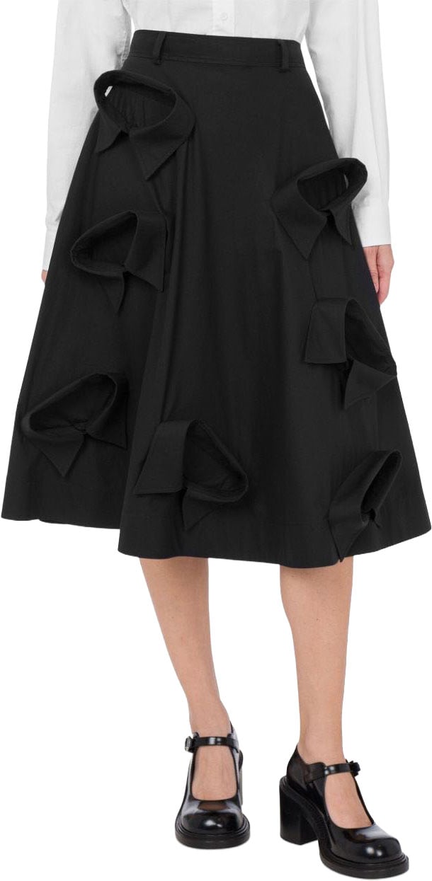 Moschino Knee-Length A-Line Skirt with Sculptural Details Zwart