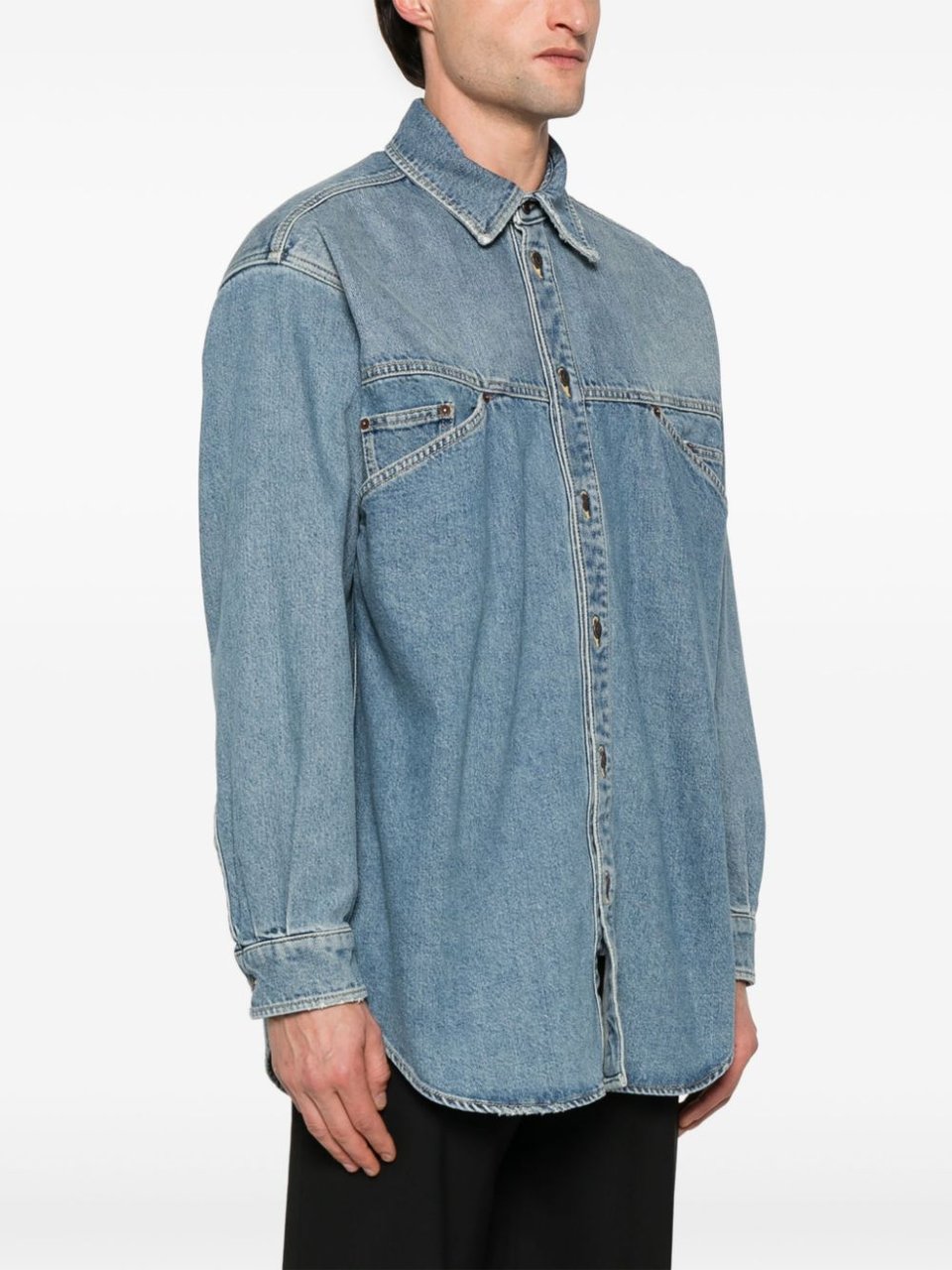 Moschino Shirts Denim Lichtblauw
