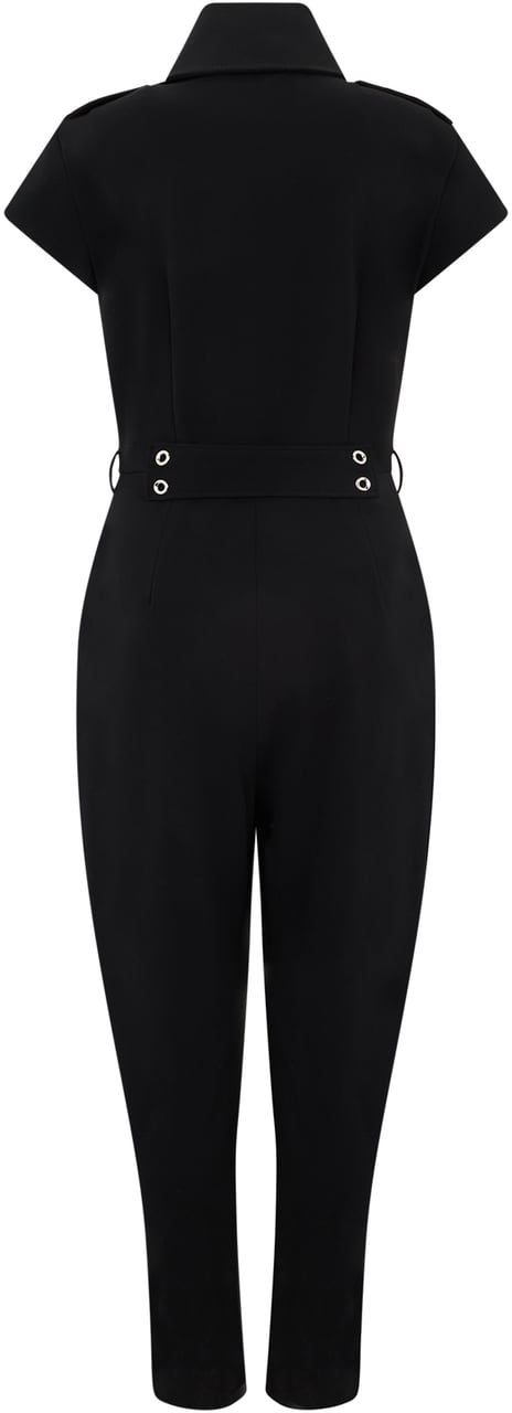 Moschino Jumpsuit with short sleeves with details Zwart