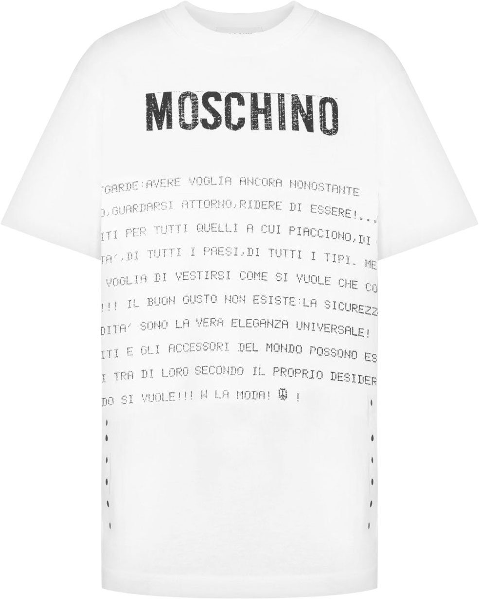 Moschino Short-Sleeved Top with Bold Logo Print Wit