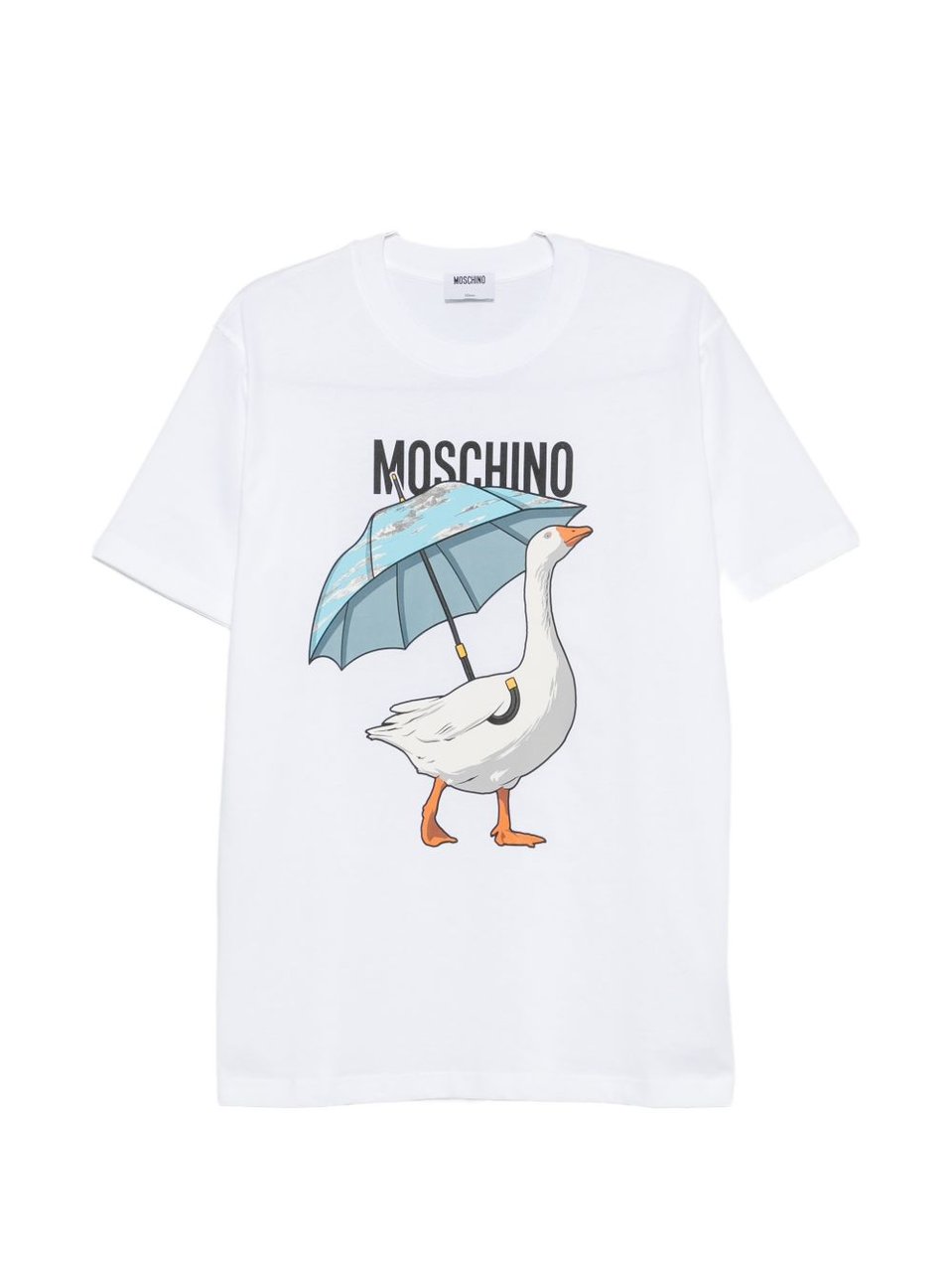 Moschino Relaxed Fit Short-Sleeve T-shirt with Graphic Goose Print Wit