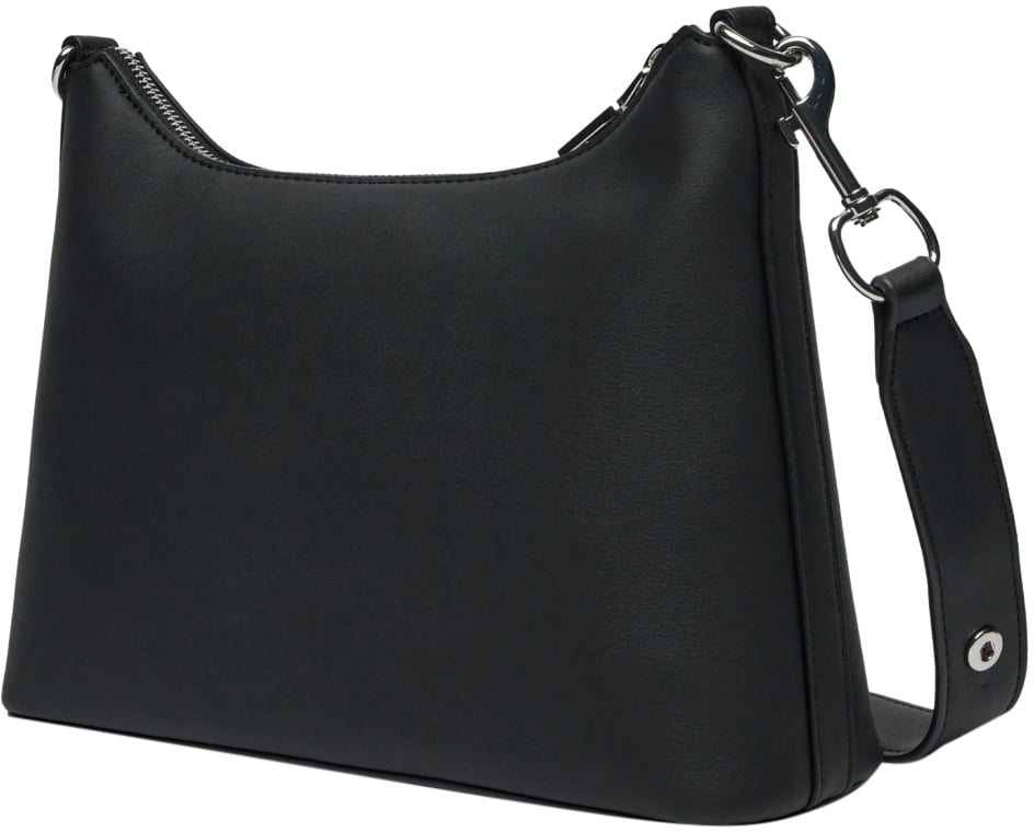 Moschino Logo Plaque Shoulder Bag Zwart