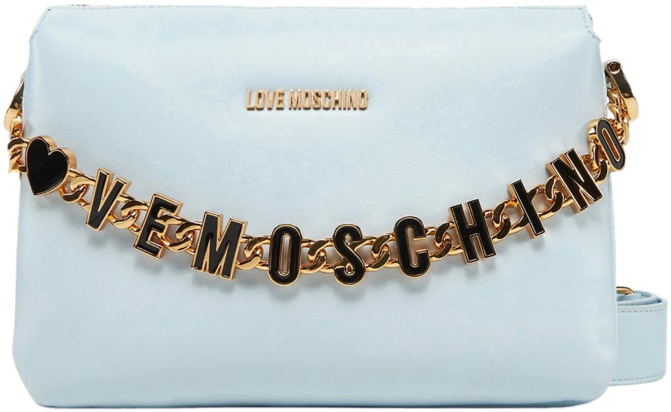 Moschino Chain Link Logo Shoulder Bag Blauw