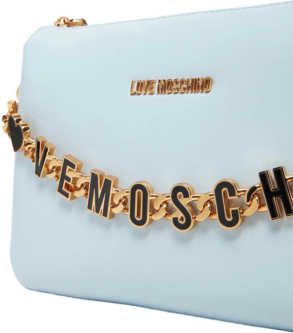 Moschino Chain Link Logo Shoulder Bag Blauw