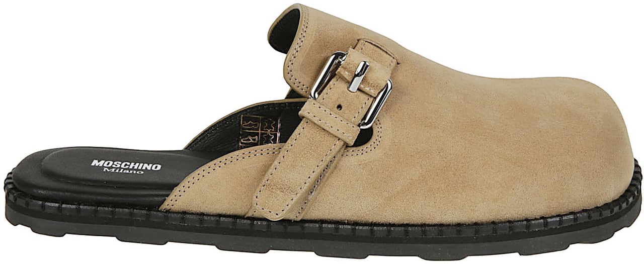 Moschino Logo Sandals Brown Bruin