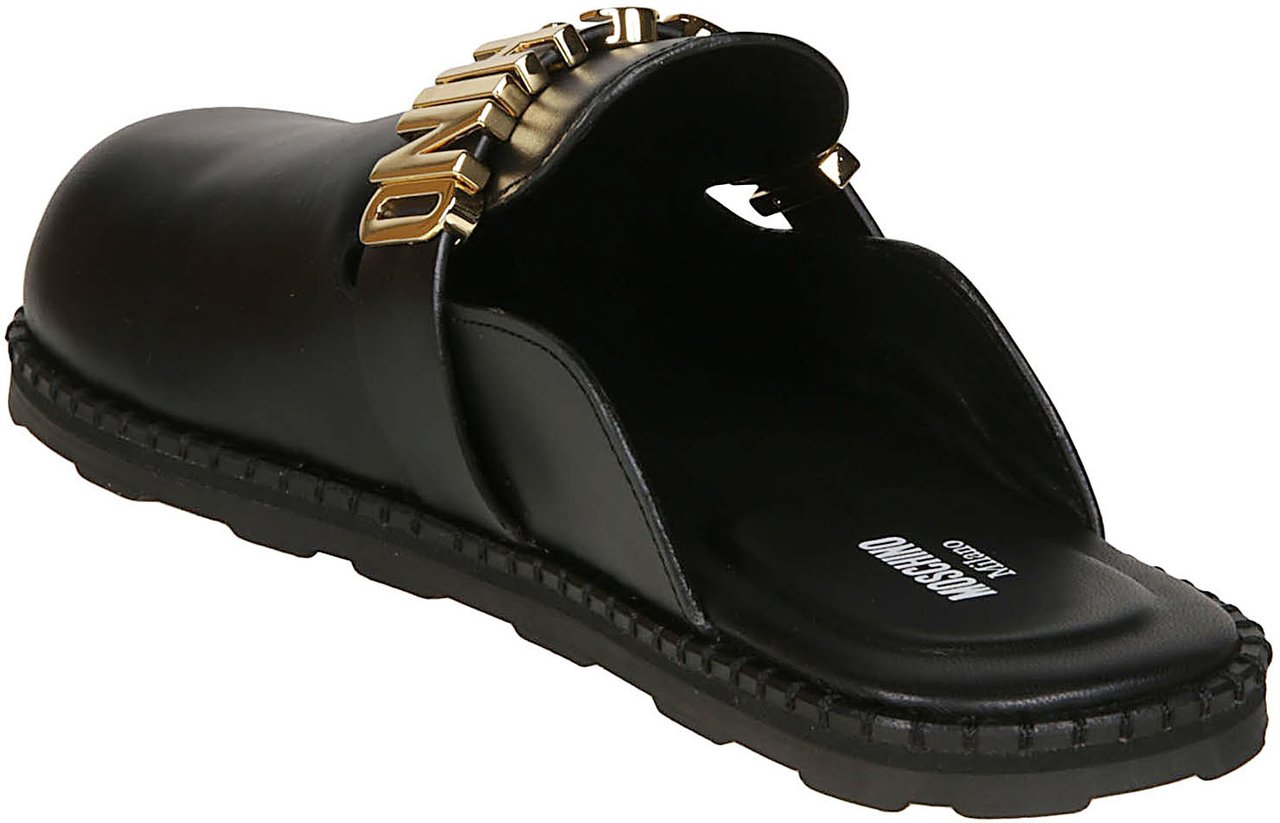 Moschino Logo Sandals Black Zwart