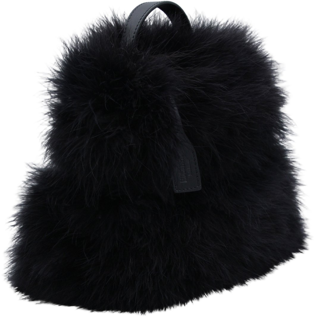 Moschino Plush Black Handbag with Rounded Handle Zwart